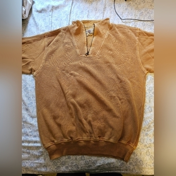 Vintage gold quarter zip‎ sweatshirt by The Territory Ahead Co. Men's sz.lg - Picture 1 of 5